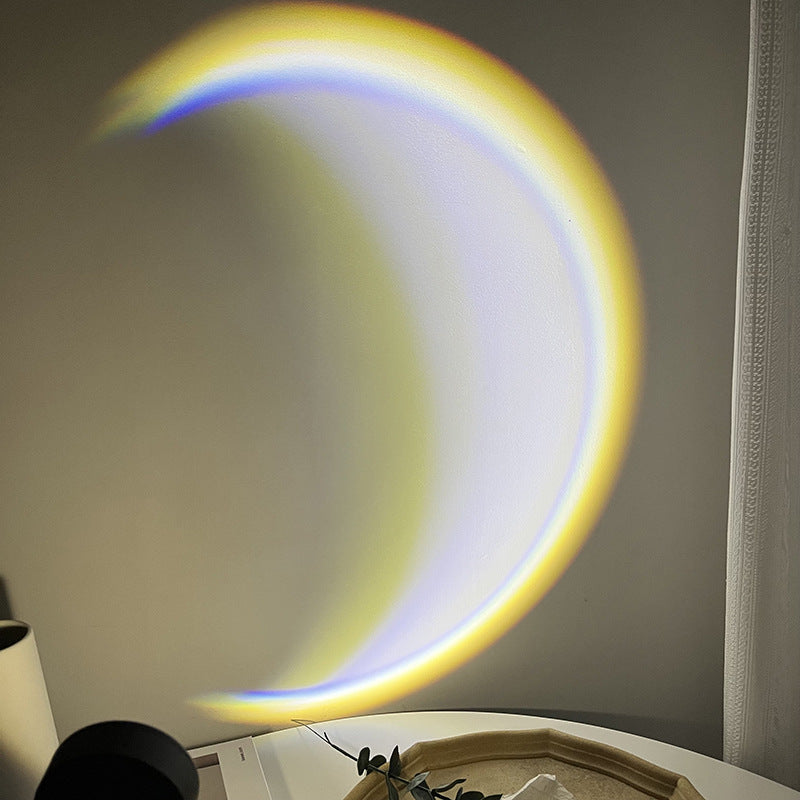 Lámpara LED de Luna con USB, proyector de luz de atardecer nocturno de neón de arcoíris, iluminación de ambiente de pared para fotografía, decoración del hogar y dormitorio