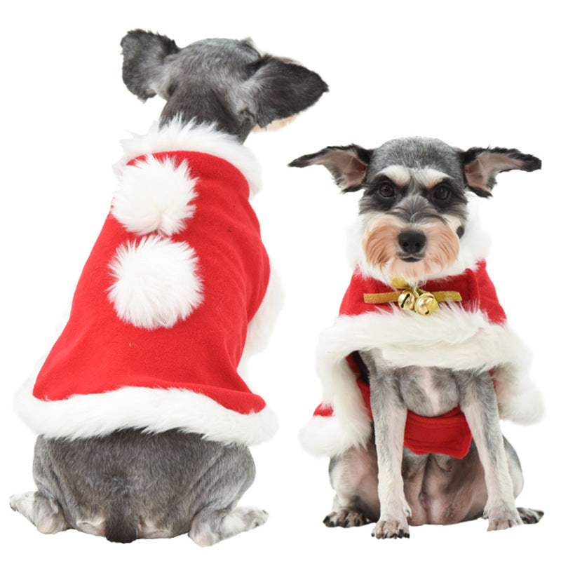 Lindo disfraz de perro y gato, capa navideña, disfraz de Halloween