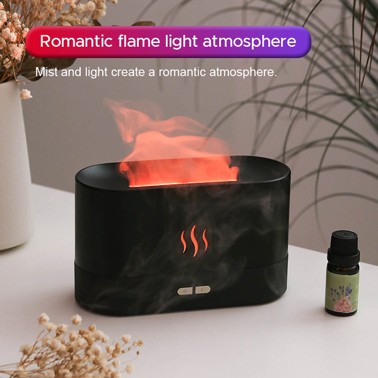Humidificador de llama ultrasónico USB, difusor de Aroma de llama de fuego de aceite esencial colorido Led RGB