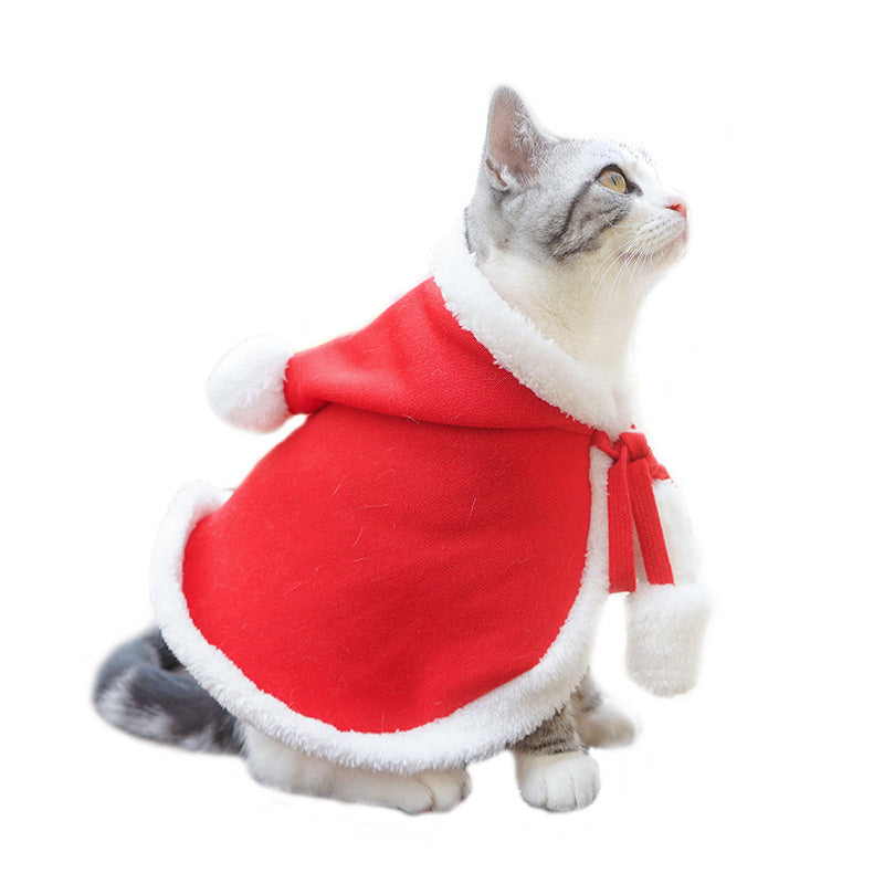 Lindo disfraz de perro y gato, capa navideña, disfraz de Halloween