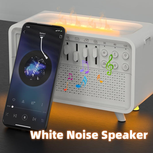 Altavoz Bluetooth 3 en 1 con luz nocturna, humidificador y ruido blanco, todo en uno, con 8 grupos de sonidos naturales.