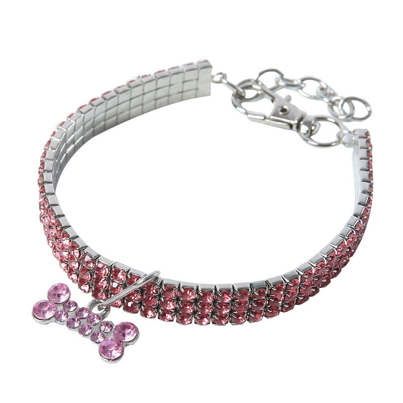 Collar de perro con cristales brillantes, correa para perros pequeños, medianos y gatos.