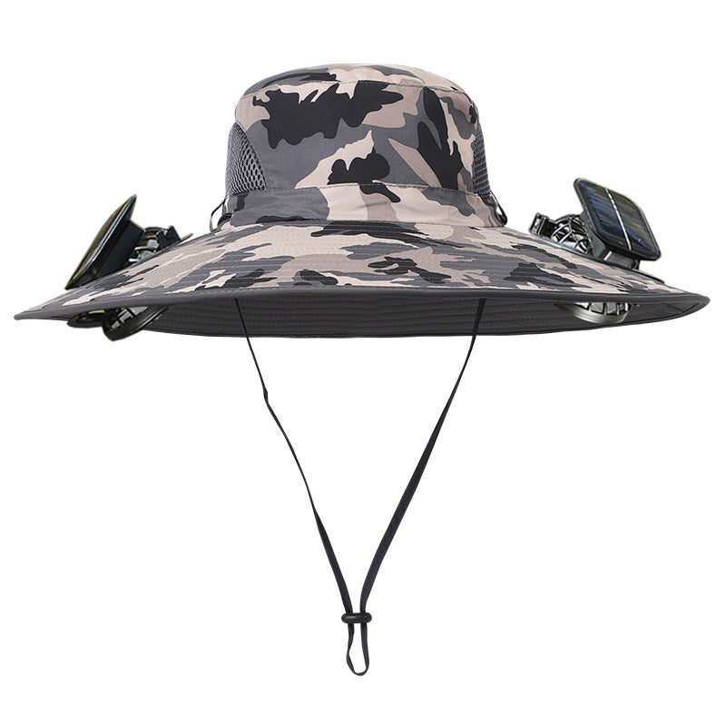 Sombrero con Doble Ventilador Solar – Anti-Calor, Impermeable y Transpirable