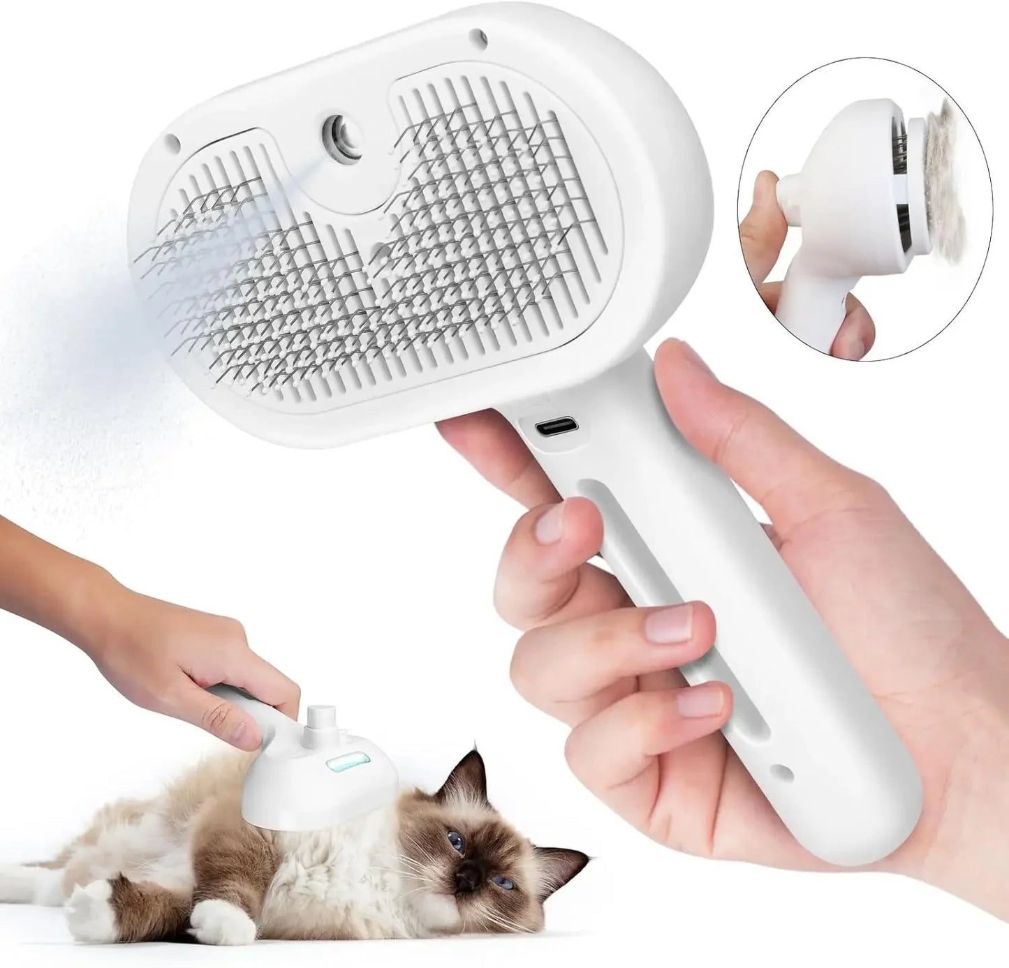 Cepillo con Rociador para Perros y Gatos – Cepillo para el Cuidado Profesional en Casa