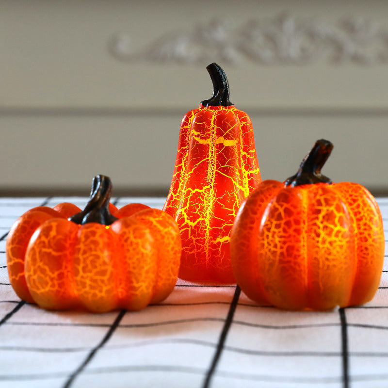 Linterna de calabaza para Halloween, lámpara LED tipo vela de calabaza , Decocoración de Halloween