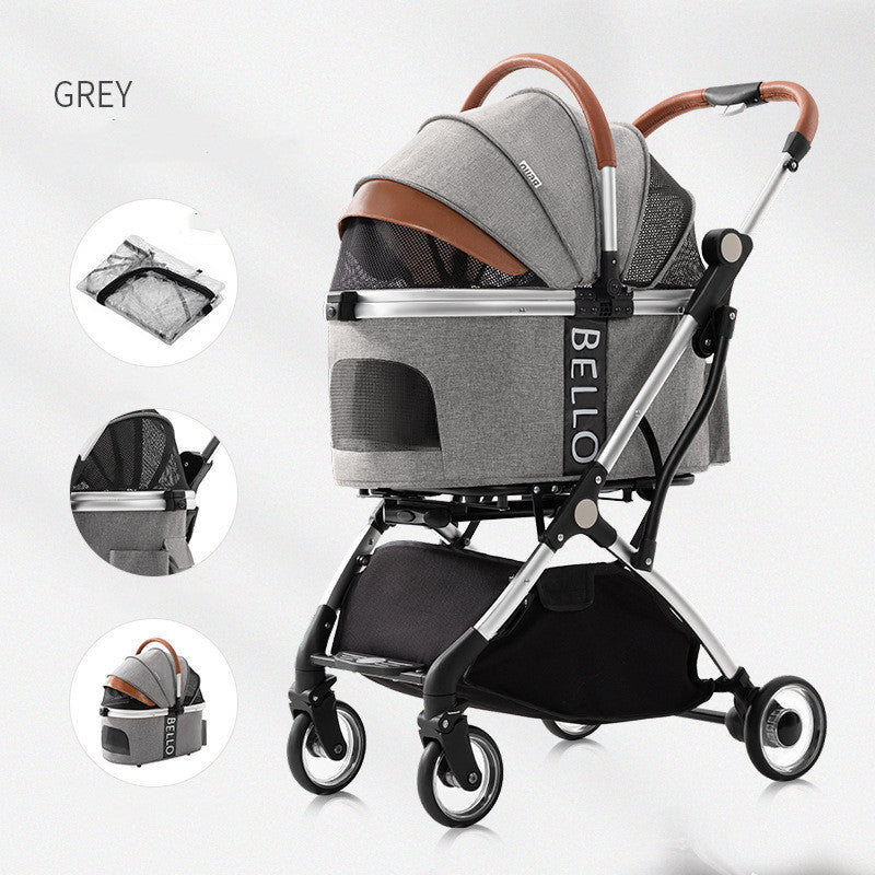Carriola para mascotas para perros y gatos, carrito plegable Universal de cuatro ruedas para perros, mascotas