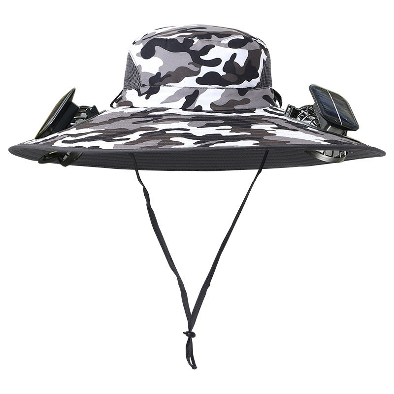 Sombrero con Doble Ventilador Solar – Anti-Calor, Impermeable y Transpirable