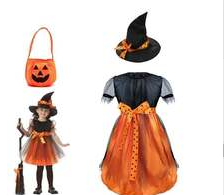 Disfraz infantil bruja en distintos colores