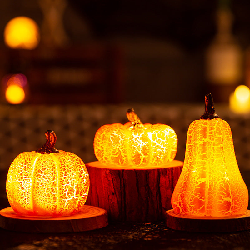 Linterna de calabaza para Halloween, lámpara LED tipo vela de calabaza , Decocoración de Halloween