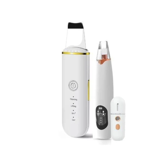 Maquina de peeling y limpiadora facial ultrasónica elimina los puntos negros faciales, salud para el rostro
