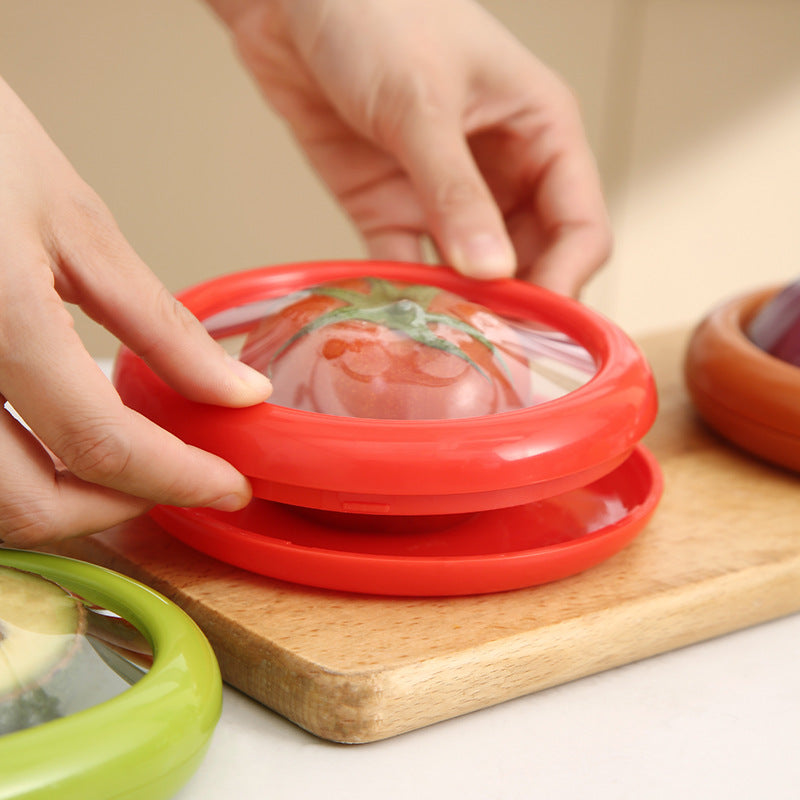 Cajas con película transparente para conservar frutas y verduras frescas, utensilios de cocina