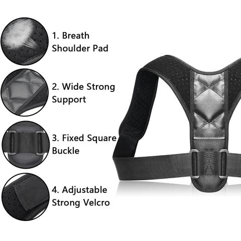 Faja Corrector de postura de espalda, ajustable, soporte corrector para columna