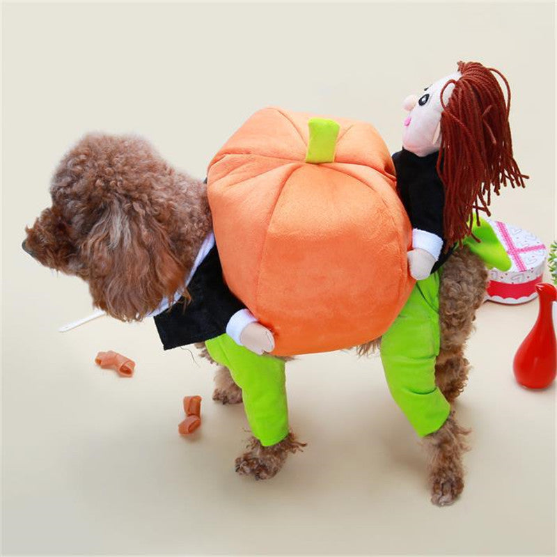 Ropa para perros, disfraz de calabaza de Halloween para mascotas.