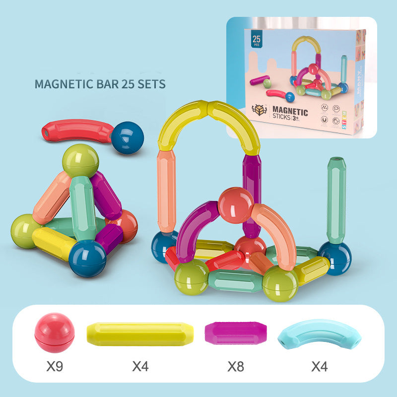 Juguetes para bebés, palo magnético, juego de bloques de construcción, juego de imanes