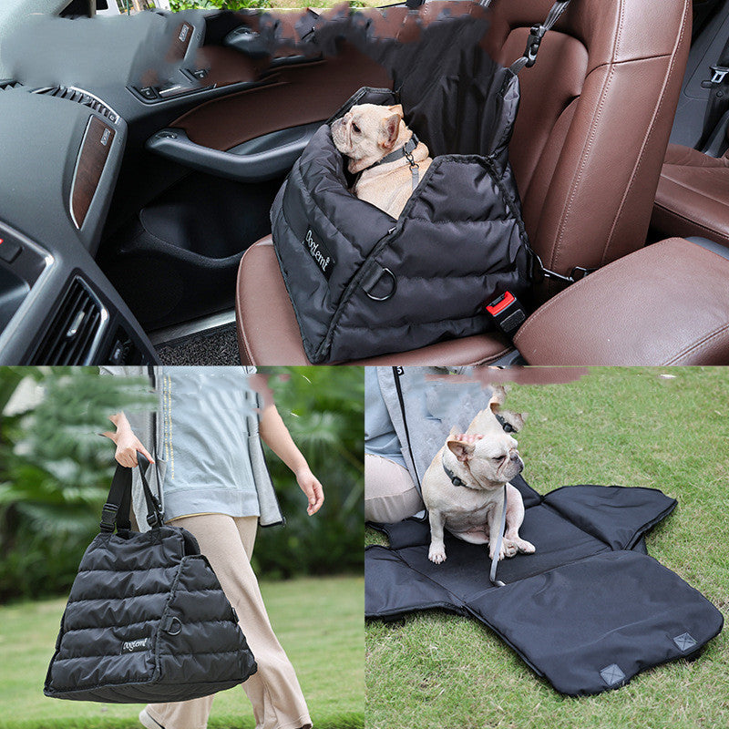 Bolsa para transporte de mascotas, asiento delantero y trasero de automovil, almohadilla para coche para perros, multifuncional, anti salpicaduras, bolsa para mascotas de otoño e invierno