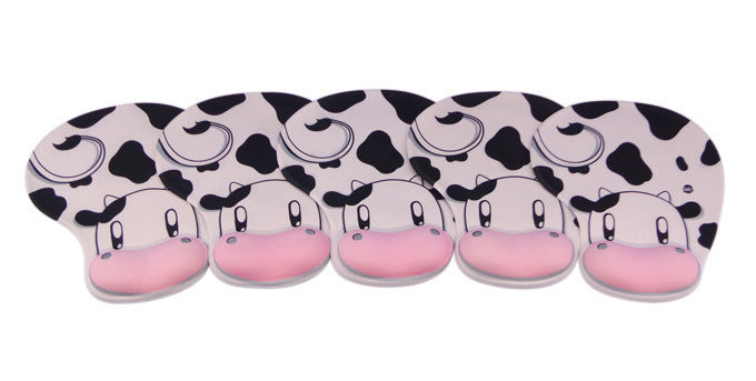 MOUSE PAD Apoya Mano, Alfombrilla súper suave para apoyo de muñeca en silicona, figura de vaca, MOUSEPAD con reposamanos