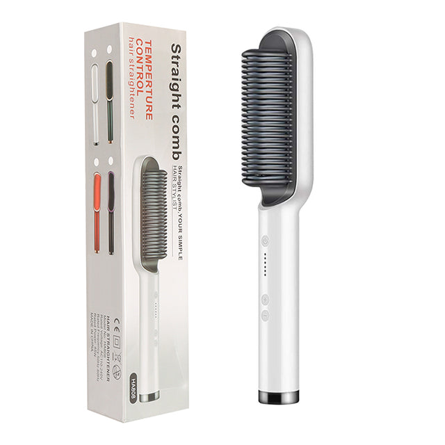 Nueva plancha de pelo 2 en 1, peine caliente, rizador de iones negativos, cepillo eléctrico de doble propósito.