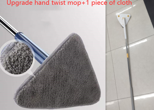 Fregona triangular extensible, fregona de limpieza ajustable giratoria 360 de 110 Cm para bañera, azulejo, suelo, pared
