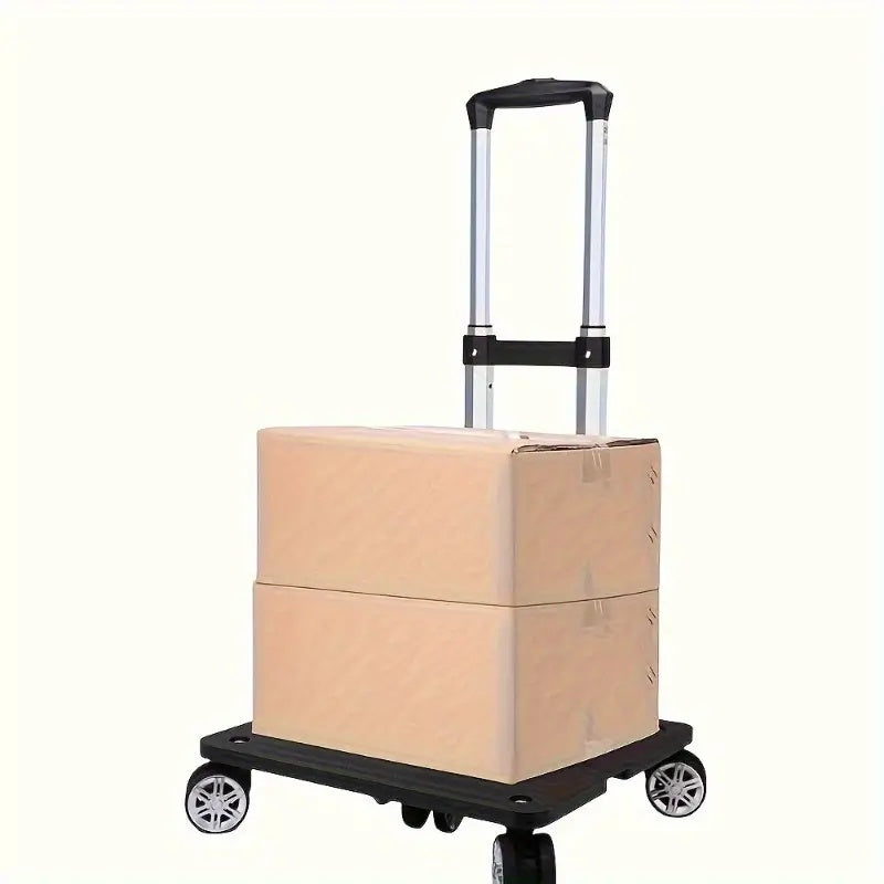 Carrito plegable universal con 5 ruedas que giran 360 grados, material ligero y ultraflexible.