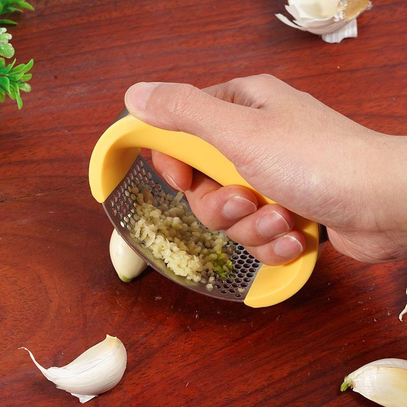 Trituradora de ajo de acero inoxidable, prensa de ajo, Manual para el hogar, herramientas curvas para frutas y verduras, utensilios de cocina,