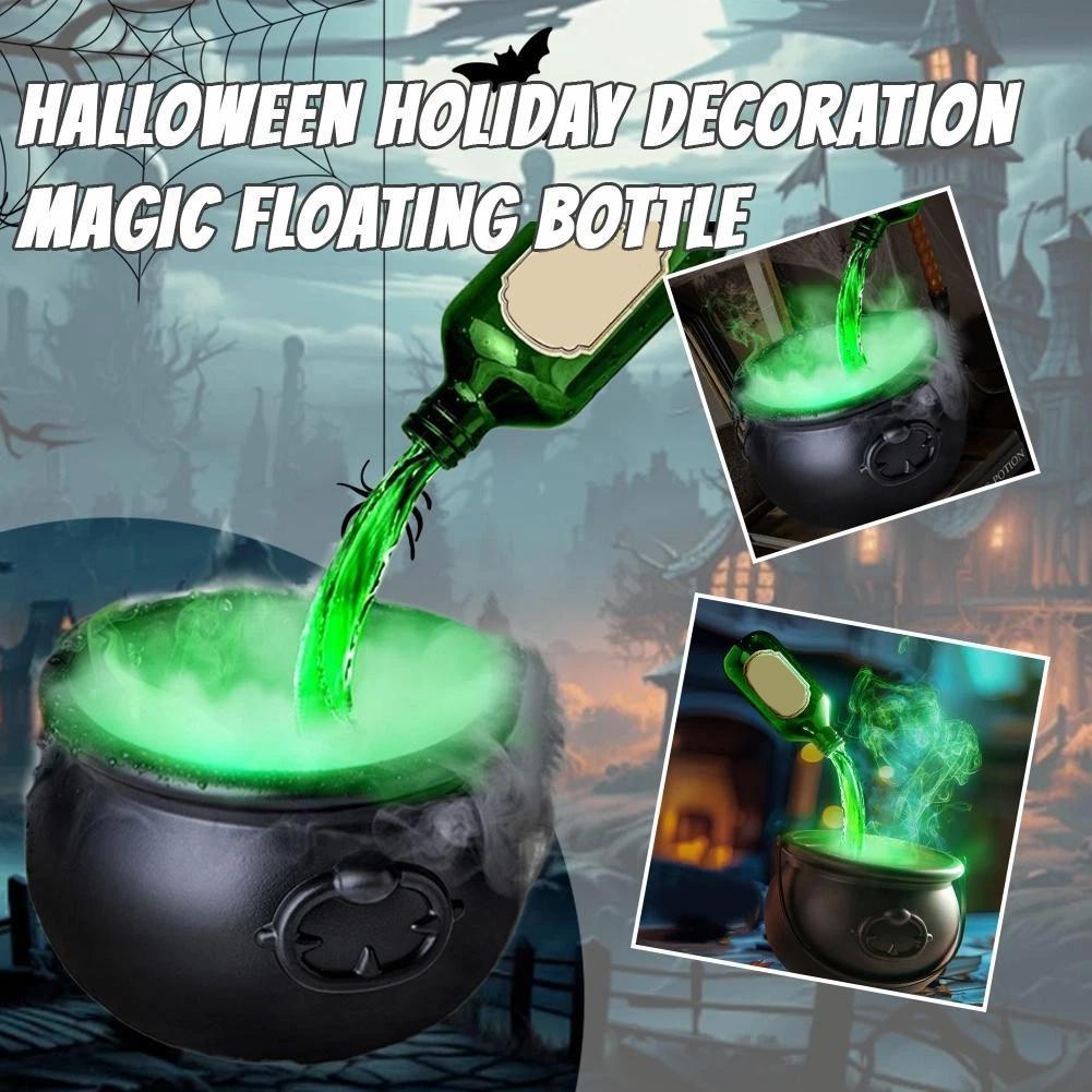 Caldero Hechicero Flotante con Botella Mágica y Niebla Verde – kit completo