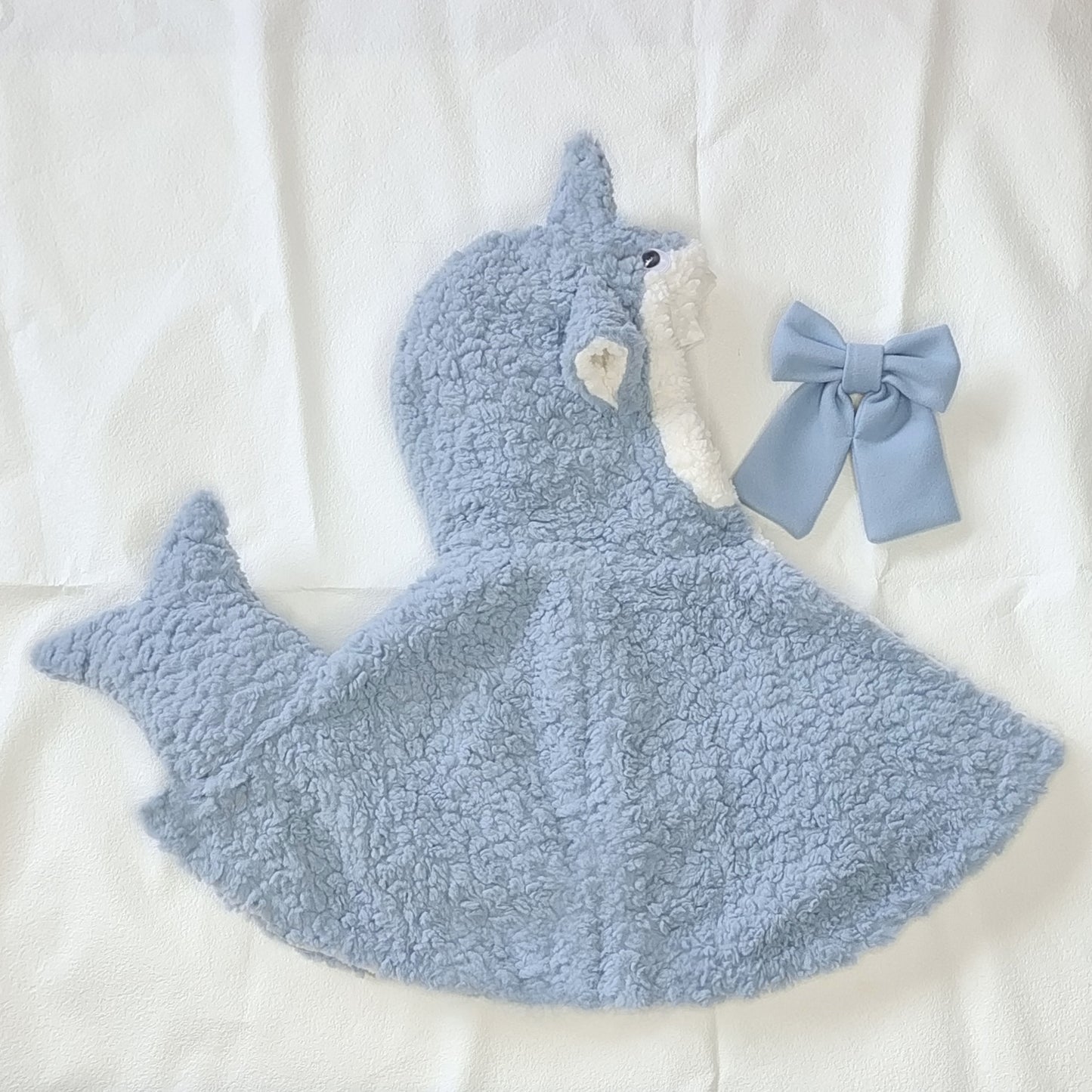Manta de tiburón para bebé, capa gruesa de doble capa para niño, ropa tridimensional con forro polar