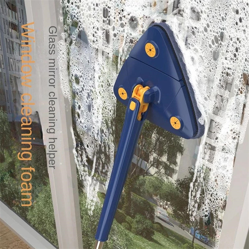 Fregona triangular extensible, fregona de limpieza ajustable giratoria 360 de 110 Cm para bañera, azulejo, suelo, pared