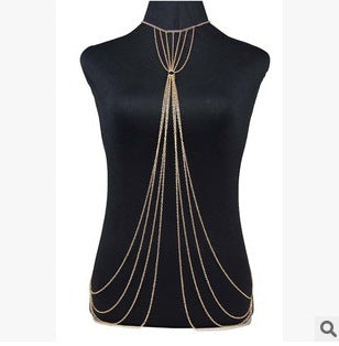 Collar de cadena con borlas europeas y americanas