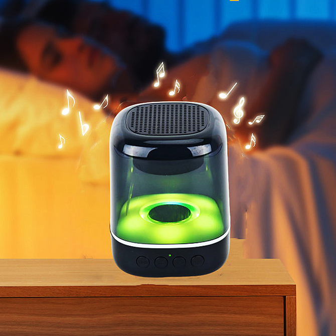 Altavoz transparente luminoso y portátil, parlante inalámbrico, la lámpara de cabecera con Bluetooth