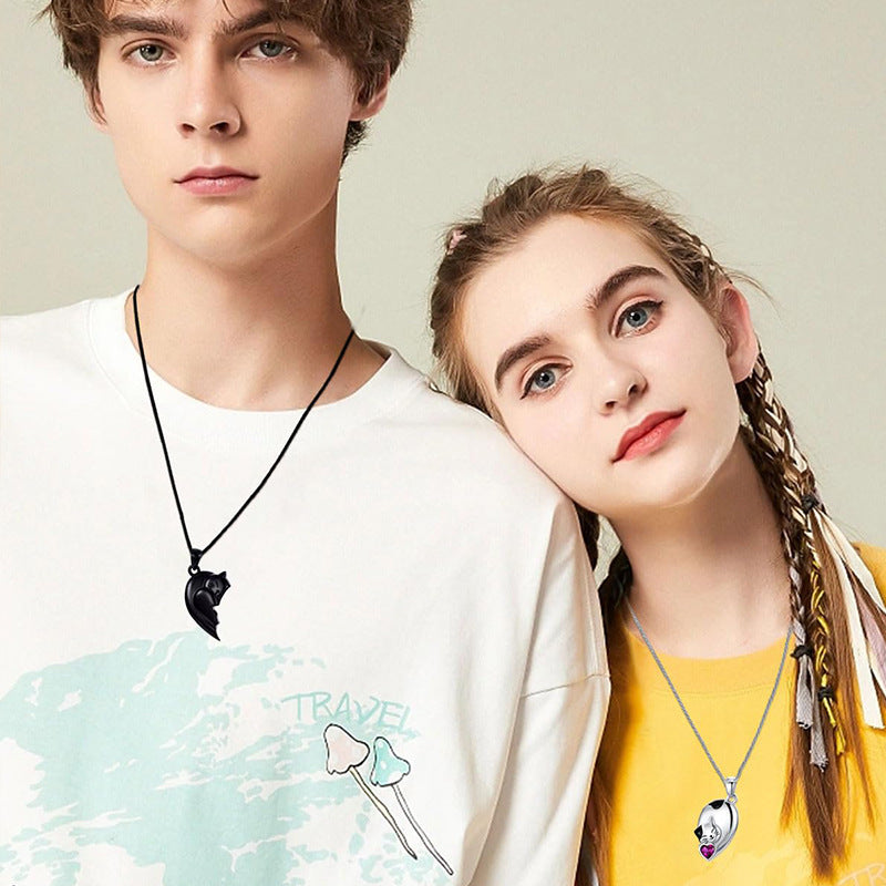 collar de corazón, unión de amor dos dos partes que se unen, para parejas y/o mascotas