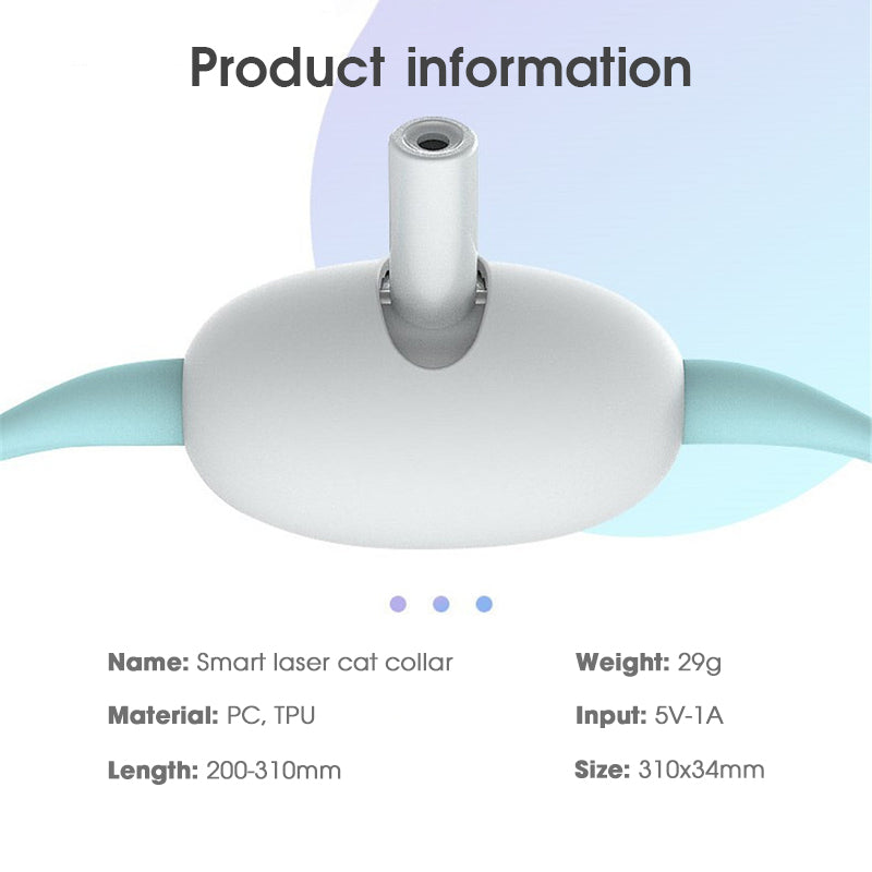 Juguete para gatos, Collar inteligente con láser, carga USB