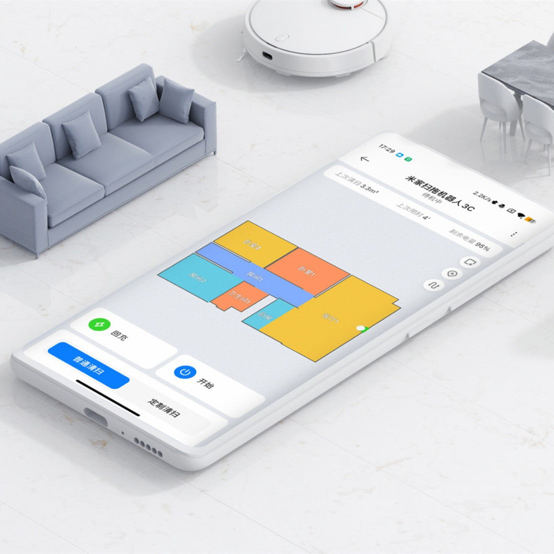 Robot de barrido de pisos automático inteligente para el hogar, inteligente, administración por app