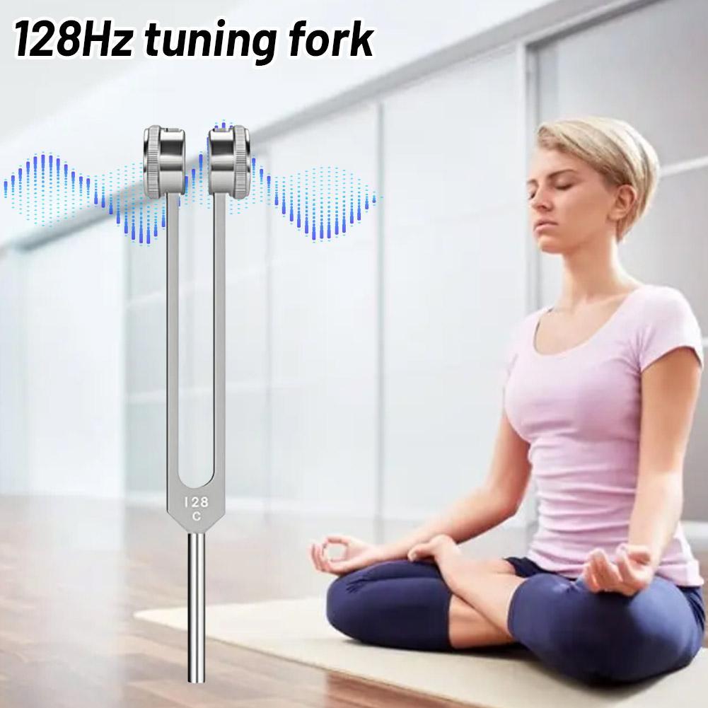 Diapasón bioacústico con peso de 128 Hz para sanación de chakras, terapia de sonido y alivio del estrés.
