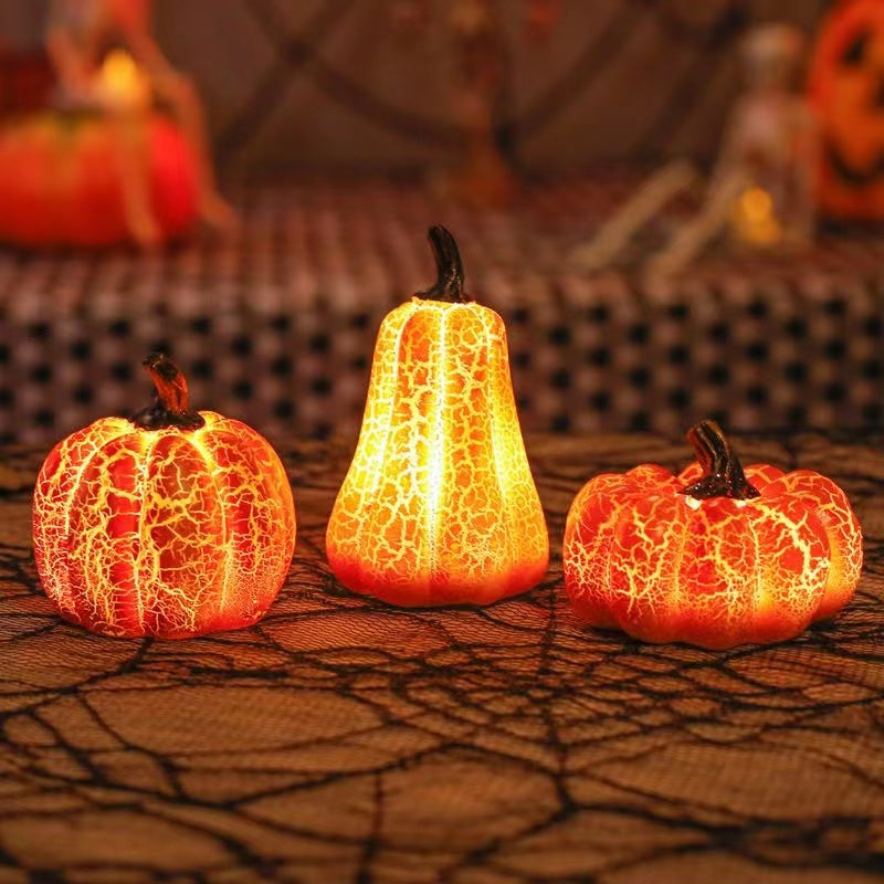 Linterna de calabaza para Halloween, lámpara LED tipo vela de calabaza , Decocoración de Halloween