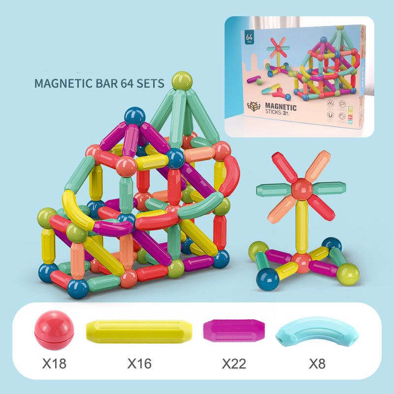 Juguetes para bebés, palo magnético, juego de bloques de construcción, juego de imanes