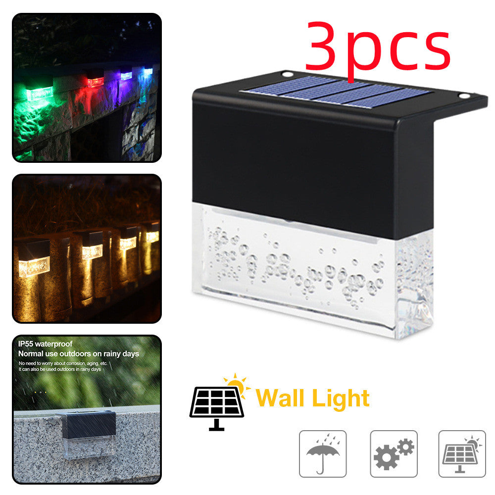 Luz solar para exteriores, luces de colores con recarga solar, luz impermeable de la cerca del paso de la luz solar del RGB LED