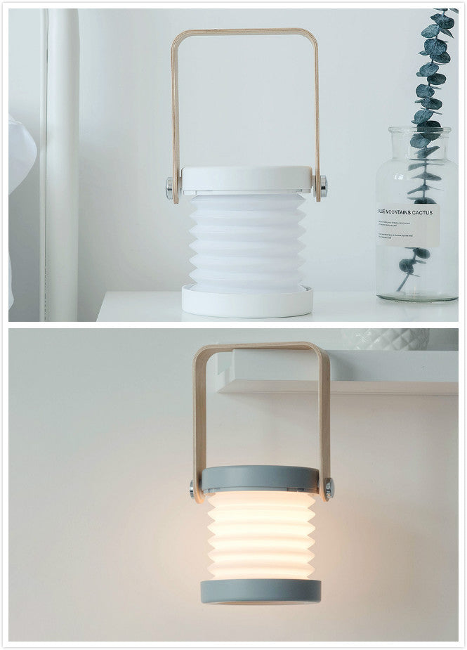 Lámpara de Luz LED nocturna regulable y táctil plegable, recargable USB, lámpara linterna portátil, recargable por USB para decoración del hogar
