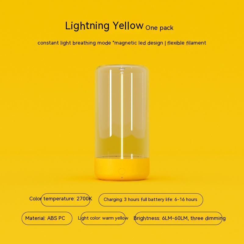 Nueva luz LED de Camping, luz nocturna portátil recargable con alta transparencia y luz de ambiente creativa anticaídas