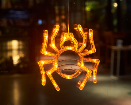 Luces LED colgantes para ventana de Halloween, araña, calabaza, fantasma colgante, luces de atmósfera de terror, decoración del hogar