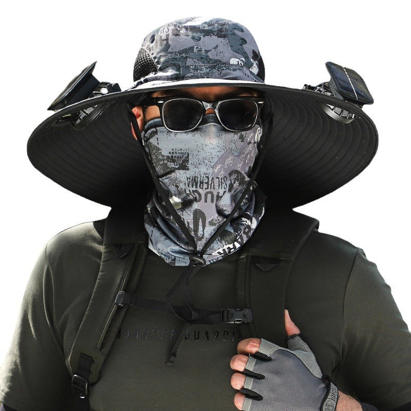 Sombrero con Doble Ventilador Solar – Anti-Calor, Impermeable y Transpirable