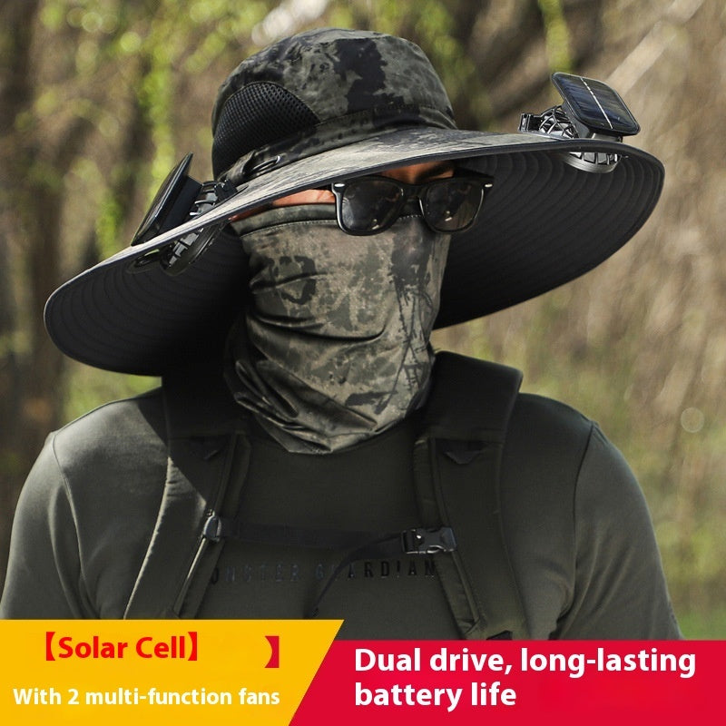 Sombrero con Doble Ventilador Solar – Anti-Calor, Impermeable y Transpirable