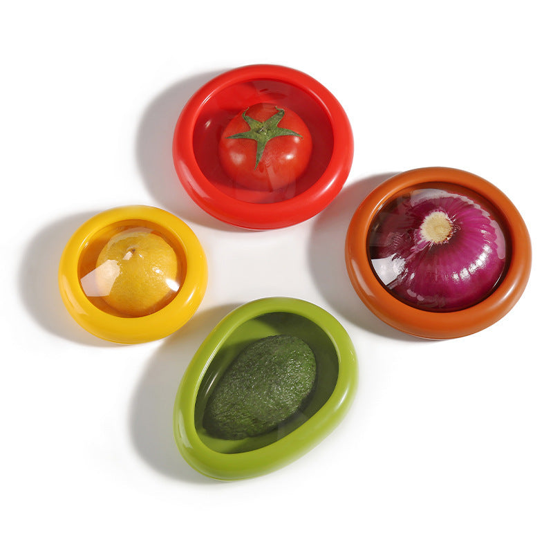 Cajas con película transparente para conservar frutas y verduras frescas, utensilios de cocina