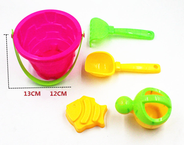 juguetes de playa para niños; Cubo de playa con regadera, pala, rastrillo, molde para pescar ideal para niños