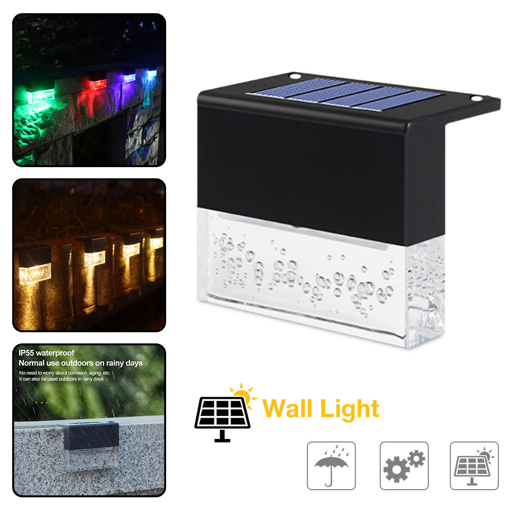Luz solar para exteriores, luces de colores con recarga solar, luz impermeable de la cerca del paso de la luz solar del RGB LED