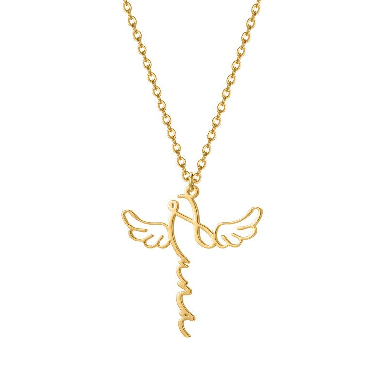 Collar para formar tu NOMBRE con dijes de alas de ángel -