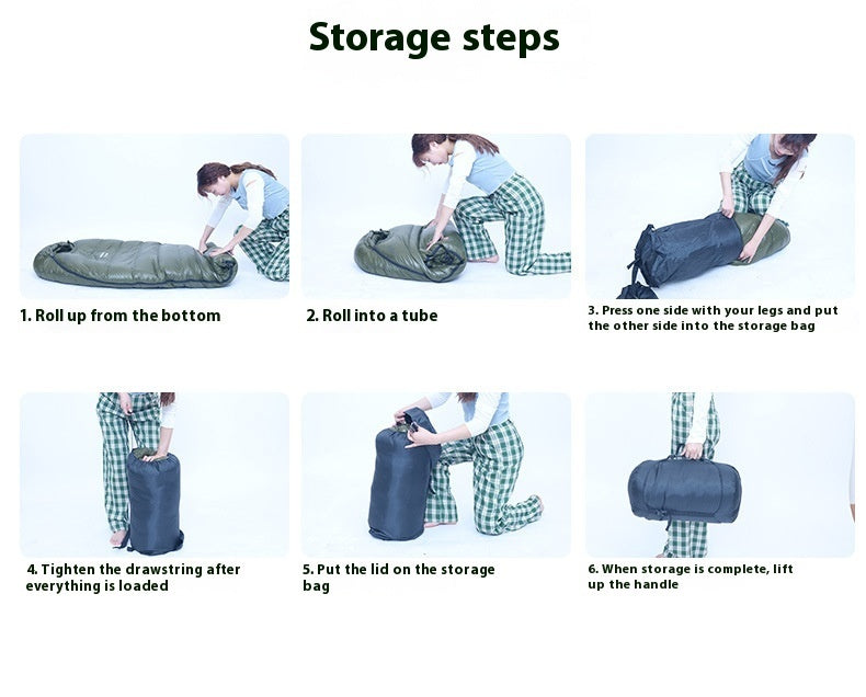 Saco de dormir ultraligero tipo momia relleno de plumón
