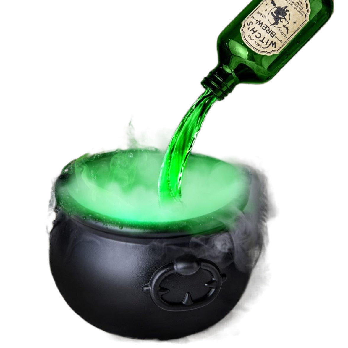 Caldero Hechicero Flotante con Botella Mágica y Niebla Verde – kit completo