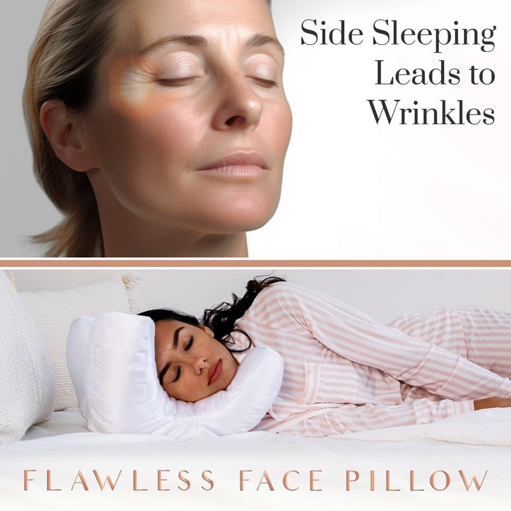 Almohada facial, almohada de belleza, almohada de masaje antiarrugas para dormir boca abajo