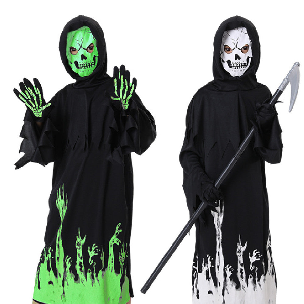 Disfraz de la Muerte para Halloween, Disfraz Luminoso para niños