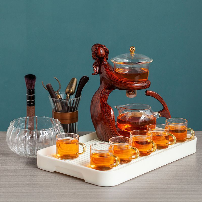 Juego de té, tetera de Kungfu, soporte de vidrio resistente al calor, Base, infusores de té oriental